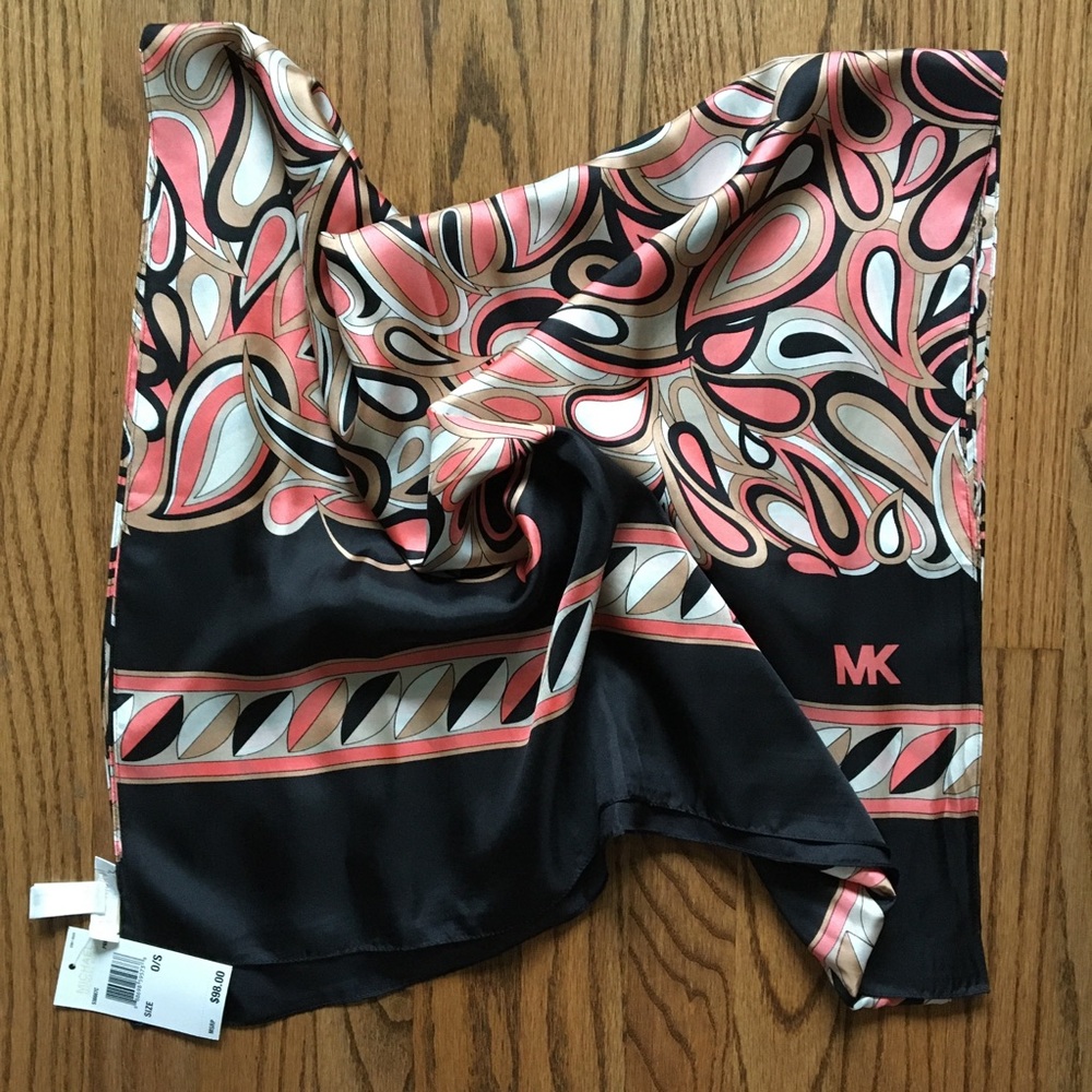 Brand New Michael MK Kors 100% Silk scarf, Pink
